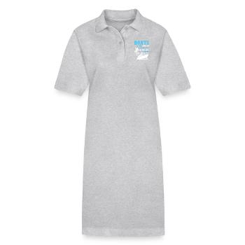 Humorous boat and entertainment Slogan motif - Stanley/Stella PAIGER Organic Women’s Polo Dress - heather grey - Front