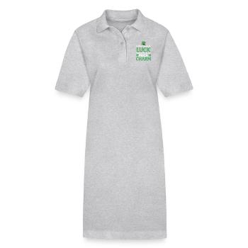 Wer braucht schon Glück, wenn man so viel Charme hat - Stanley/Stella Frauen Bio-Polokleid PAIGER - Grau meliert - Vorne