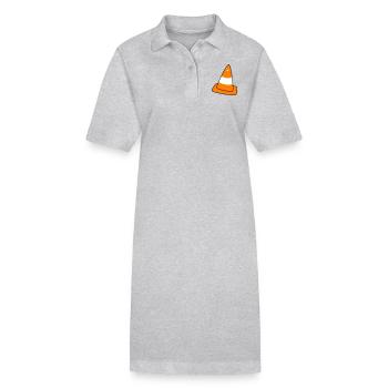 cône de signalisation avec visage - Robe polo bio PAIGER Stanley/Stella Femme - gris chiné - Devant