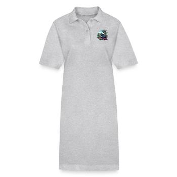 Dampflok durch Palmen - Stanley/Stella Frauen Bio-Polokleid PAIGER - Grau meliert - Vorne