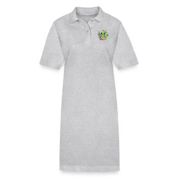 Bunter Alien auf Farbspritzer - Stanley/Stella Frauen Bio-Polokleid PAIGER - Grau meliert - Vorne