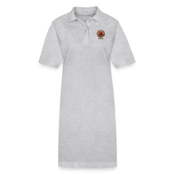 Namaste, wir sind eins, umarme die kollektive Stille - - Stanley/Stella Frauen Bio-Polokleid PAIGER - Grau meliert - Vorne