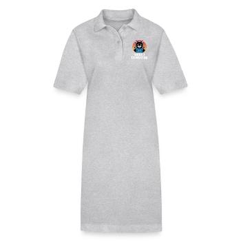 Domination mondiale – un chat avec de grands projets - Robe polo bio PAIGER Stanley/Stella Femme - gris chiné - Devant