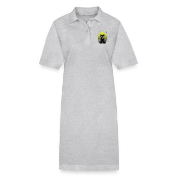 Schnurren Bringt ein Ständchen unter dem sanften Zitronenlicht - Stanley/Stella Frauen Bio-Polokleid PAIGER - Grau meliert - Vorne