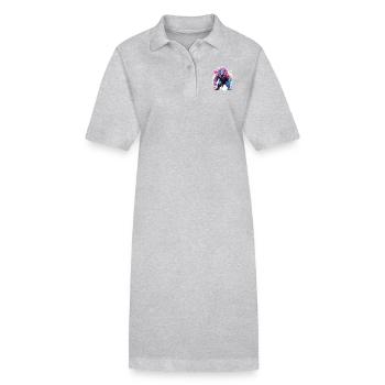 Leo Muscles - Stanley/Stella PAIGER Organic Women’s Polo Dress - heather grey - Front