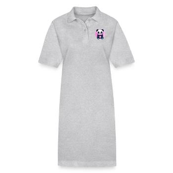 Panda Herz Rosa - Stanley/Stella Frauen Bio-Polokleid PAIGER - Grau meliert - Vorne