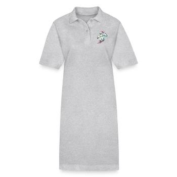 Snowboarden Yeti in Santa Hat - Stanley/Stella Frauen Bio-Polokleid PAIGER - Grau meliert - Vorne