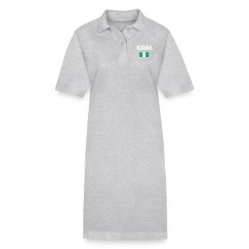 Nigeria Flagge - Stanley/Stella Frauen Bio-Polokleid PAIGER - Grau meliert - Vorne