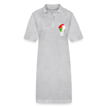 Free gaza - Stanley/Stella PAIGER Organic Women’s Polo Dress - heather grey - Front