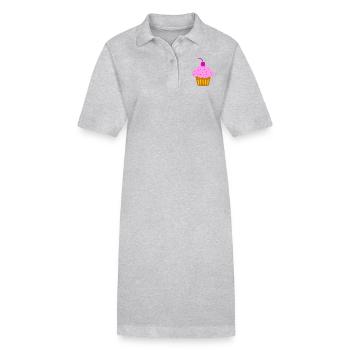 Cupcake - Stanley/Stella PAIGER Organic Women’s Polo Dress - heather grey - Front