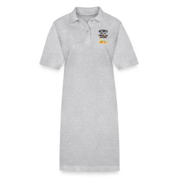 Urlaub Rente Renter Geschenk Pension - Stanley/Stella Frauen Bio-Polokleid PAIGER - Grau meliert - Vorne