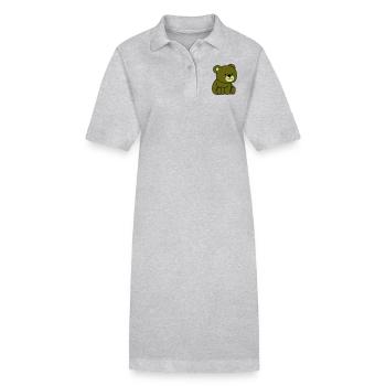 teddy bear - Stanley/Stella PAIGER Organic Women’s Polo Dress - heather grey - Front