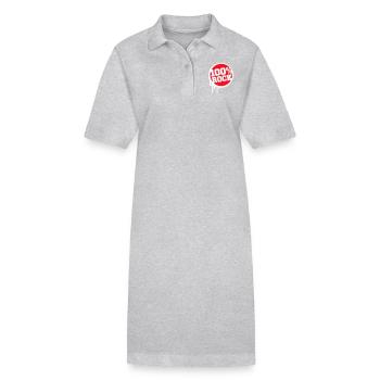 100 % Prozent Rock Musik Stempel Graffiti Tropfen - Stanley/Stella Frauen Bio-Polokleid PAIGER - Grau meliert - Vorne
