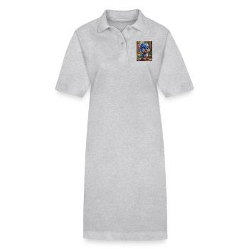 Super süße Vögel auf der ganzen Welt – Blauhäher - Stanley/Stella Frauen Bio-Polokleid PAIGER - Grau meliert - Vorne