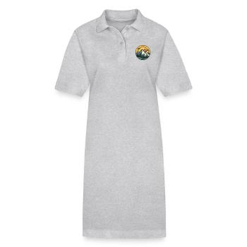 Art d'aventure au coucher du soleil en montagne - Robe polo bio PAIGER Stanley/Stella Femme - gris chiné - Devant