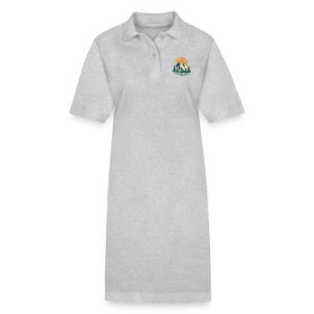 Conception d'aventure en montagne à feuilles persistantes - Robe polo bio PAIGER Stanley/Stella Femme - gris chiné - Devant