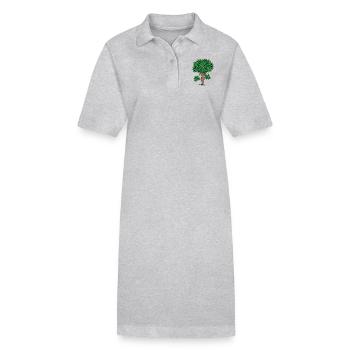 female tree - Stanley/Stella PAIGER Organic Women’s Polo Dress - heather grey - Front