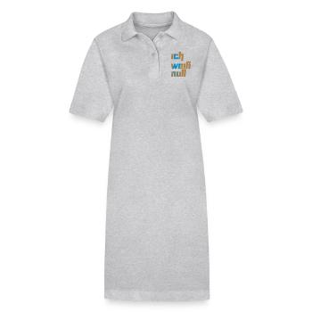 Ich weiß null Geschenkidee Motto Schriftzug - Stanley/Stella Frauen Bio-Polokleid PAIGER - Grau meliert - Vorne
