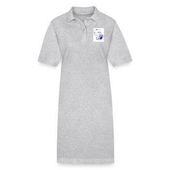 Idea cause work. An idea creates a work. - Stanley/Stella PAIGER Organic Women’s Polo Dress - heather grey - Front