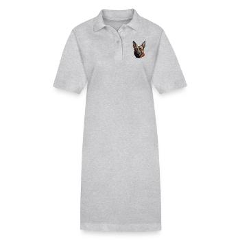 Belgian Malinois charakterstark - Stanley/Stella Frauen Bio-Polokleid PAIGER - Grau meliert - Vorne