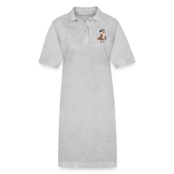 Lustige Möwe mit Hut, Ostsee, Nordsee, Meer - Stanley/Stella Frauen Bio-Polokleid PAIGER - Grau meliert - Vorne