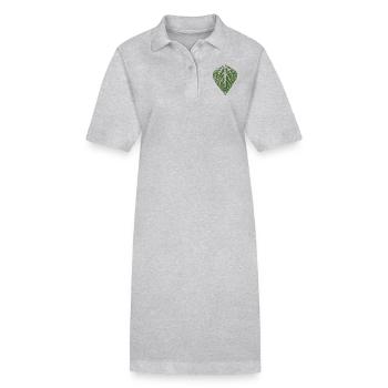 Bean leaf / leaves imprint of the bean - Stanley/Stella PAIGER Organic Women’s Polo Dress - heather grey - Front