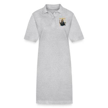 AI MOM Classy - Stanley/Stella Frauen Bio-Polokleid PAIGER - Grau meliert - Vorne