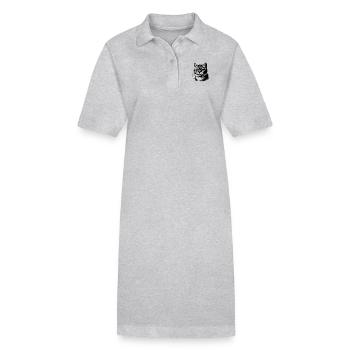 Süßes Katzenportrait in schwarz weiss - Stanley/Stella Frauen Bio-Polokleid PAIGER - Grau meliert - Vorne