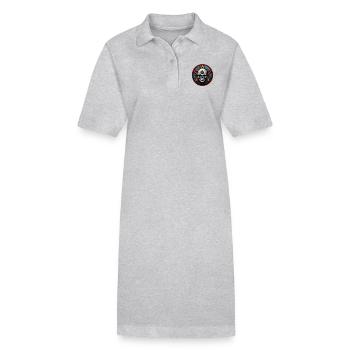 Colorful skull with pentagram - Stanley/Stella PAIGER Organic Women’s Polo Dress - heather grey - Front