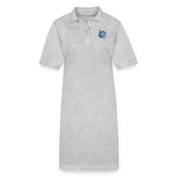 Catpuccino - lustige Katze in Kaffee - Cappuccino - Stanley/Stella Frauen Bio-Polokleid PAIGER - Grau meliert - Vorne