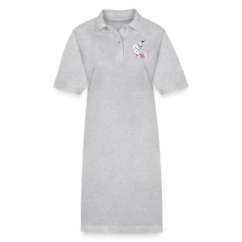 Clown de cirque avec cochon et balle - Robe polo bio PAIGER Stanley/Stella Femme - gris chiné - Devant
