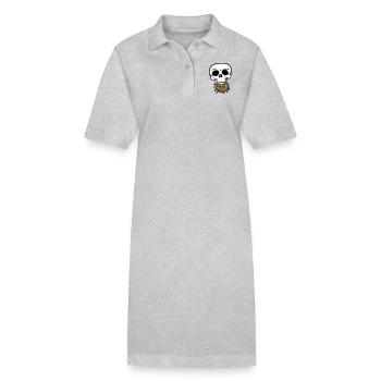 mort crâne mort tête squelette os mort - Robe polo bio PAIGER Stanley/Stella Femme - gris chiné - Devant