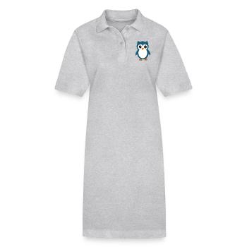 Hibou Hibou Bleu - Robe polo bio PAIGER Stanley/Stella Femme - gris chiné - Devant