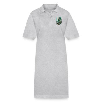 Armored knight dressed in bright green - Stanley/Stella PAIGER Organic Women’s Polo Dress - heather grey - Front