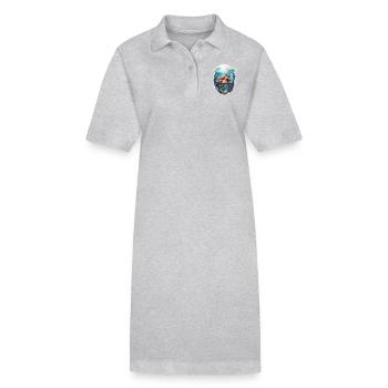 Meers Schildkröte unter Wasser - Stanley/Stella Frauen Bio-Polokleid PAIGER - Grau meliert - Vorne