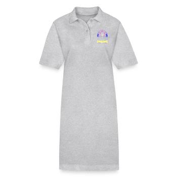 Flower Power Illustration Audacieux Bleu Violet Mutant - Robe polo bio PAIGER Stanley/Stella Femme - gris chiné - Devant