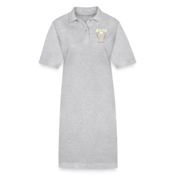 Retro Skull Design Bold Metalhead Vintage - Stanley/Stella PAIGER Organic Women’s Polo Dress - heather grey - Front