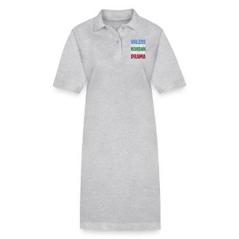 Drôle de dicton pour les fans de K-pop - Robe polo bio PAIGER Stanley/Stella Femme - gris chiné - Devant