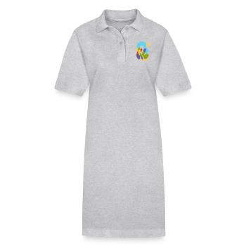 Meeressonne und tropische Flora - kühn abstrakt - Stanley/Stella Frauen Bio-Polokleid PAIGER - Grau meliert - Vorne