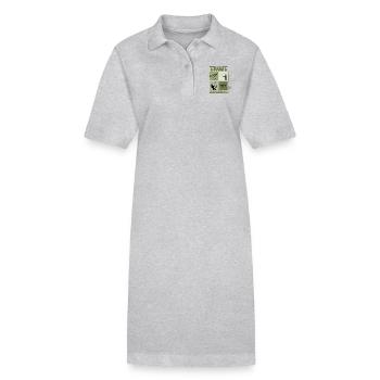 Forellenangeln Kunst – Vintage Fliegen- und Wurfdesign - Stanley/Stella Frauen Bio-Polokleid PAIGER - Grau meliert - Vorne