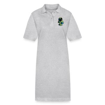 Cartoon Spaceman Astronaut - Stanley/Stella PAIGER Organic Women’s Polo Dress - heather grey - Front