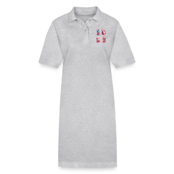 kawaii strawberry milk carton - Stanley/Stella PAIGER Organic Women’s Polo Dress - heather grey - Front