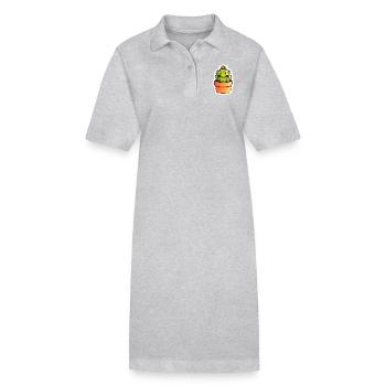 Cactus Cactus Kawaii sticker - Robe polo bio PAIGER Stanley/Stella Femme - gris chiné - Devant