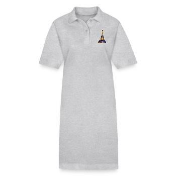 Eiffelturm #16 - Stanley/Stella Frauen Bio-Polokleid PAIGER - Grau meliert - Vorne