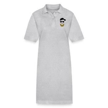 Gesicht mit Bart - Stanley/Stella Frauen Bio-Polokleid PAIGER - Grau meliert - Vorne