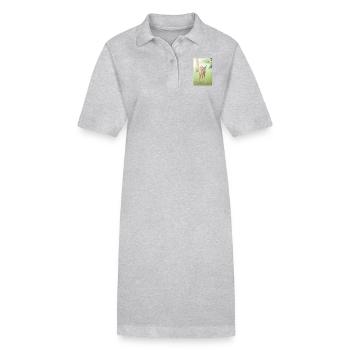 Fauve de cerf (Capreolus capreolus, cerf, faon, fauve) - Robe polo bio PAIGER Stanley/Stella Femme - gris chiné - Devant
