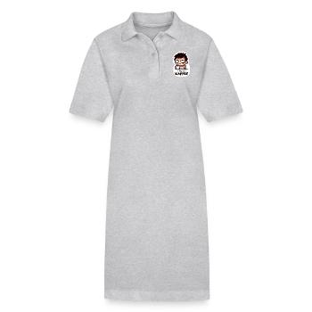 Amateurs de café - Robe polo bio PAIGER Stanley/Stella Femme - gris chiné - Devant