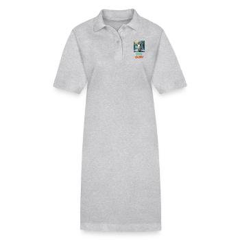 pingouin drôle jeu de mots et fête - Robe polo bio PAIGER Stanley/Stella Femme - gris chiné - Devant