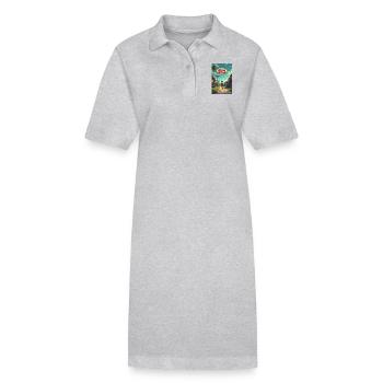 Ein netter, kleiner Alien entsteigt seinem UFO - Stanley/Stella Frauen Bio-Polokleid PAIGER - Grau meliert - Vorne