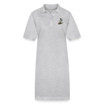 Astronaut mowing the lawn - Stanley/Stella PAIGER Organic Women’s Polo Dress - heather grey - Front